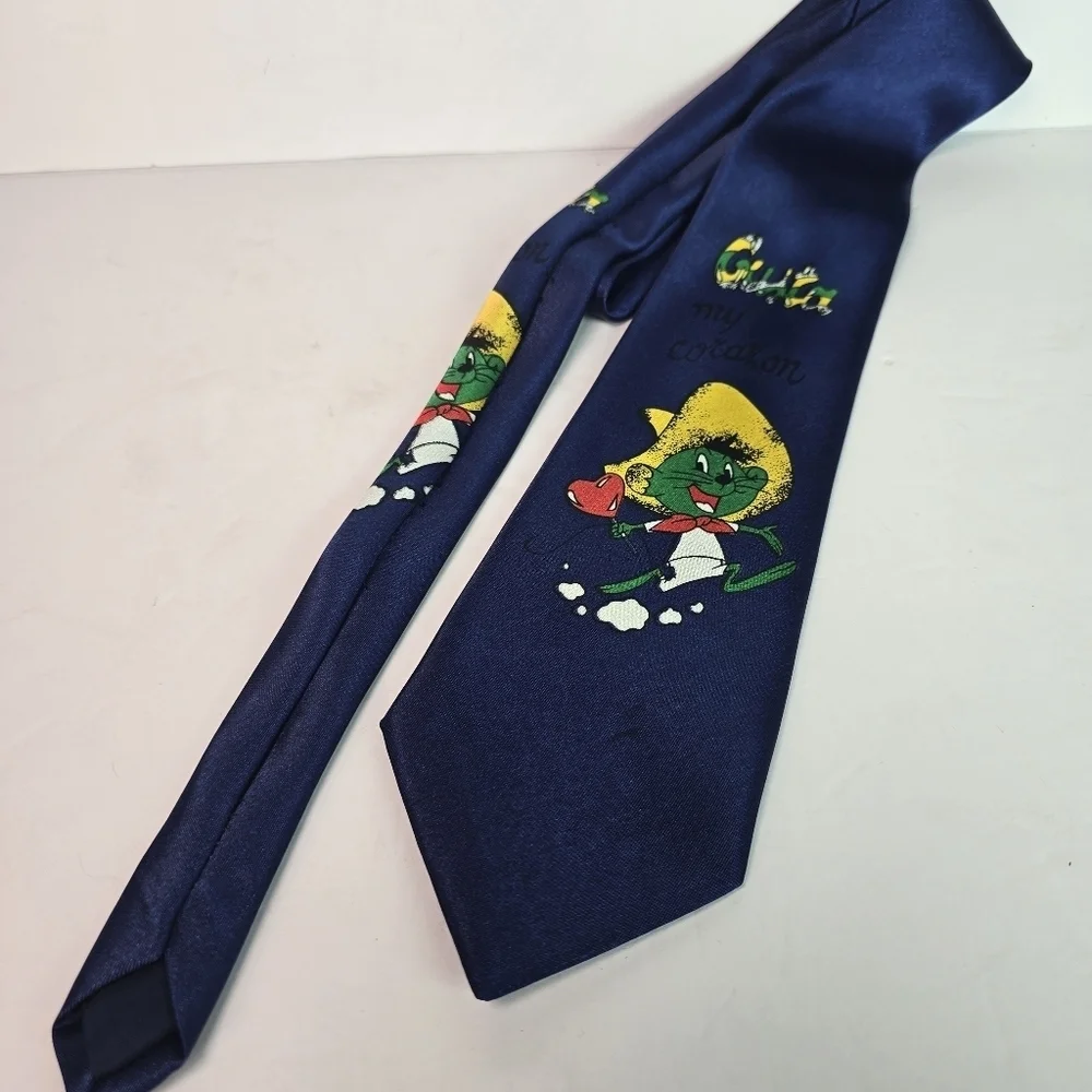 Fili.Rosy Speedy Gonzales Fastest Mouse in Mexico Cartoon Theme Silk Neck Tie